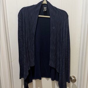 Bobeau Navy Open Front Sweater